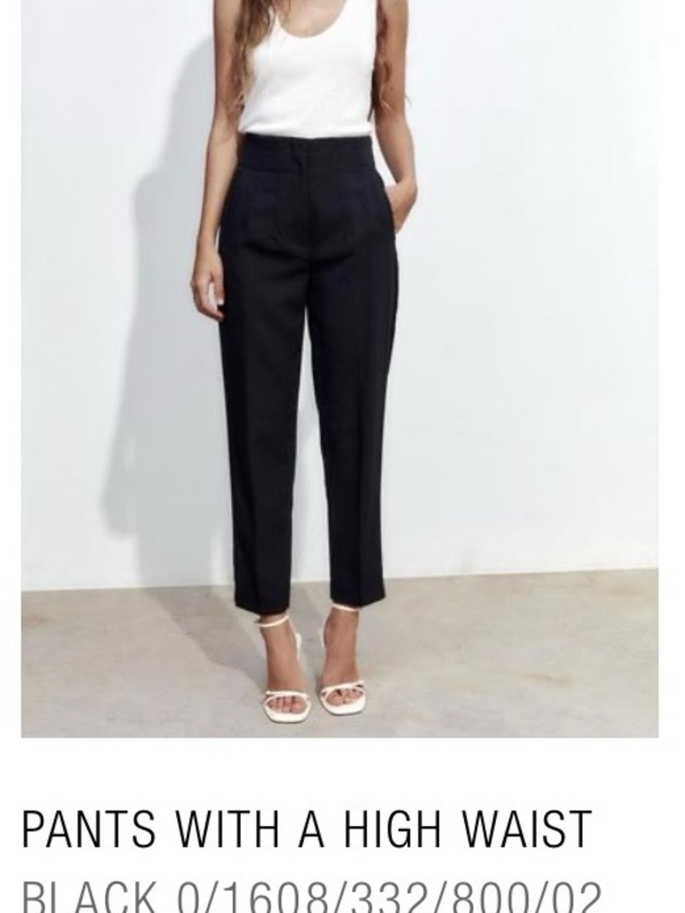 Zara Black High-Waist Tailored Trousers